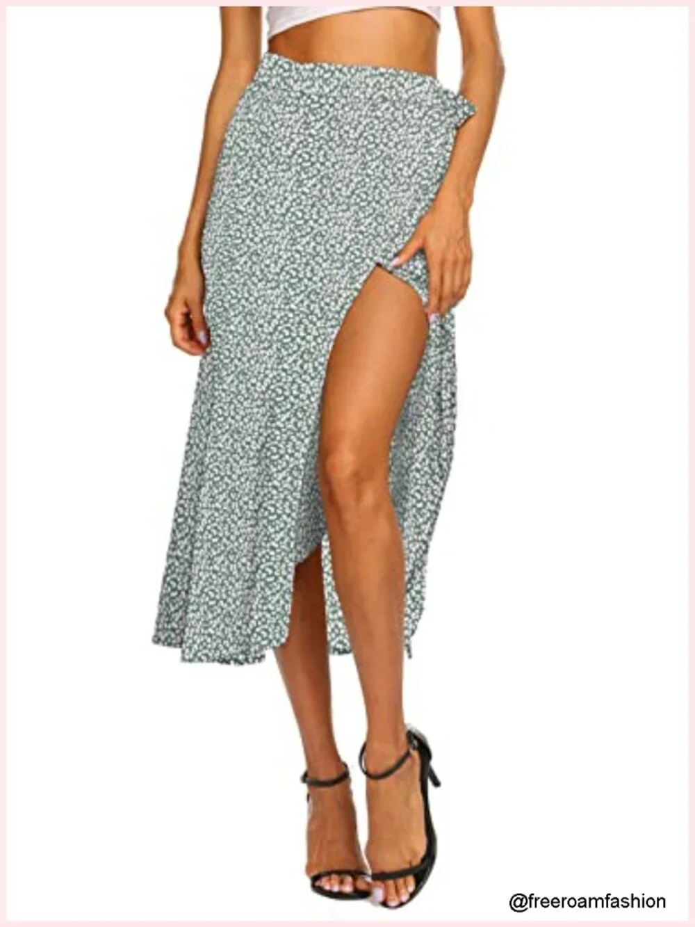 Boho Leopard Print High Low Wrap Skirt with Slit for Beach